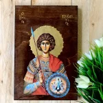 Άγιος Γεώργιος Ο Τροπαιοφόρος Χειροποίητη Εικόνα Σε Ξύλο
