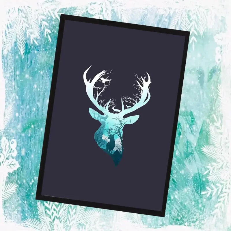 Bookish Poster Blue Deer 21x30cm