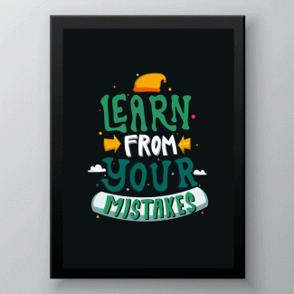 Inspirational Poster "Learn From Your Mistakes" Σε Πλαστική Κορνίζα 21x30