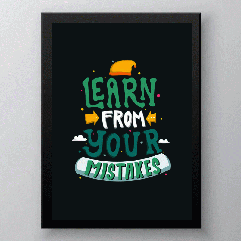 Inspirational Poster "Learn From Your Mistakes" Σε Πλαστική Κορνίζα 21x30