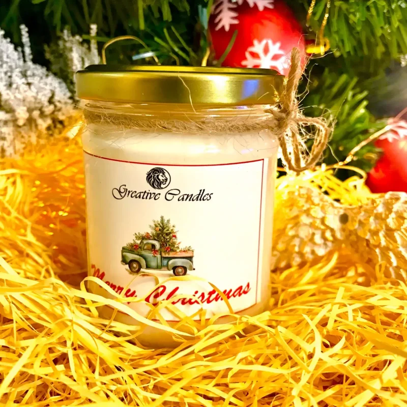 Χριστουγεννιάτικο Αρωματικό Κερί Σόγιας Merry Christmas