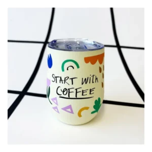 Ανοξείδωτη Κούπα Small Talk "Start With Coffee"