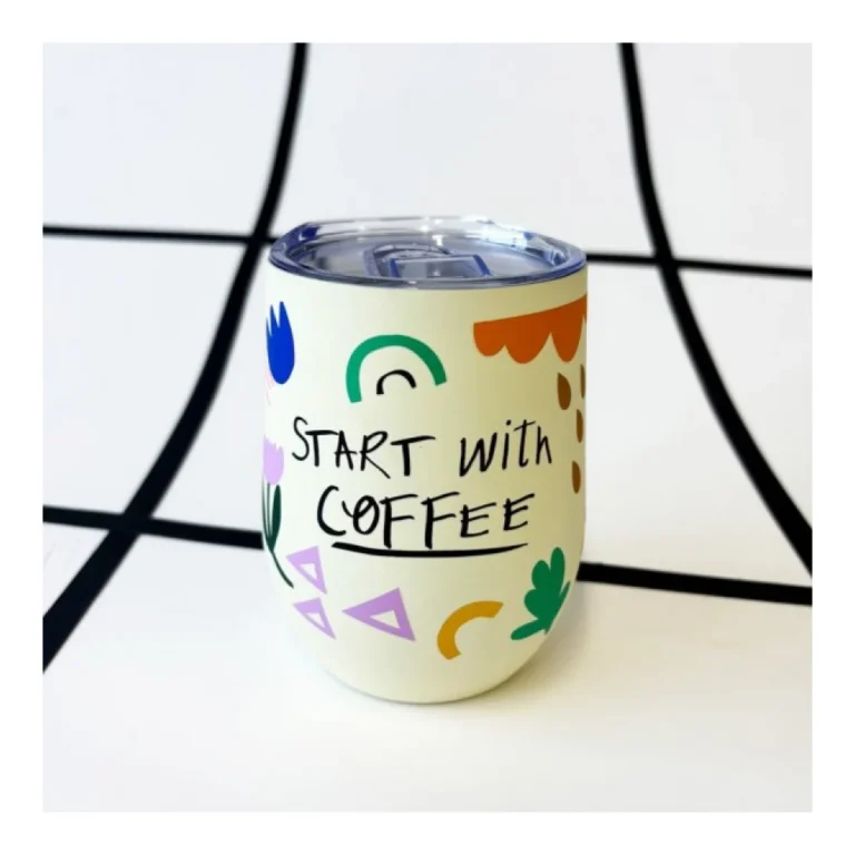 Κούπα Ανοξείδωτη Small Talk "Start with Coffee" 13x9x9cm · 350ml House of Disaster