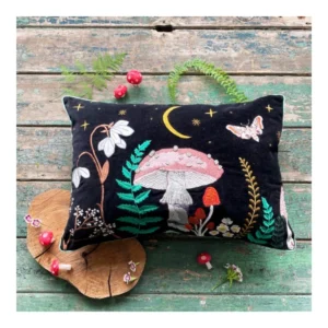 Μαξιλάρι Forage Black Velvet Με Κέντημα