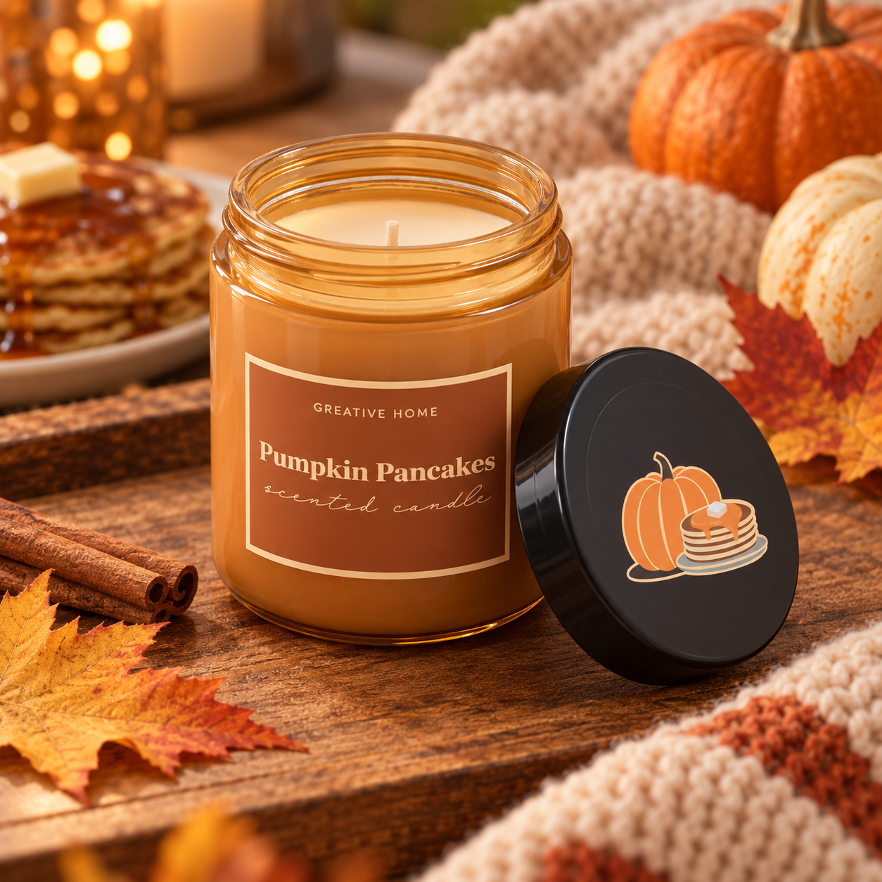 Αρωματικό Κερί Pumpkin Pancakes σε Γυάλινο Βάζο - Image 2