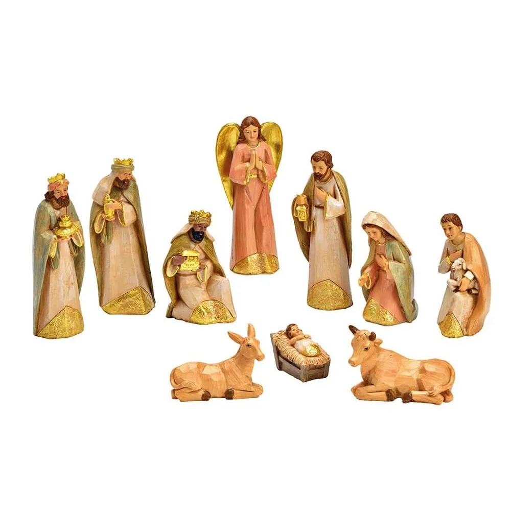 ΧΡΙΣΤΟΥΓΕΝΝΙΆΤΙΚΕΣ ΦΙΓΟΎΡΕΣ CRIB SET OF 10, MADE OF POLY COLORFUL (H) 4-15CM