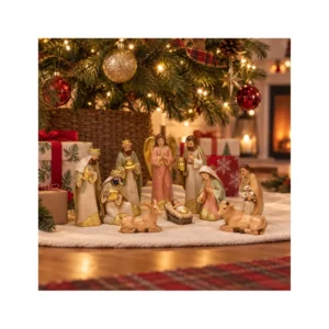 ΧΡΙΣΤΟΥΓΕΝΝΙΆΤΙΚΕΣ ΦΙΓΟΎΡΕΣ CRIB SET OF 10, MADE OF POLY COLORFUL (H) 4-15CM