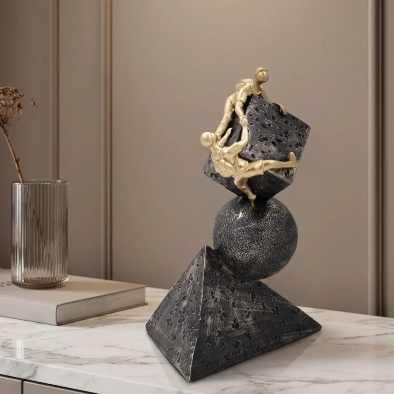 Διακοσμητικό Επιτραπέζιο 72345-1 11×15×25cm Χρυσό, Μαύρο Keskor