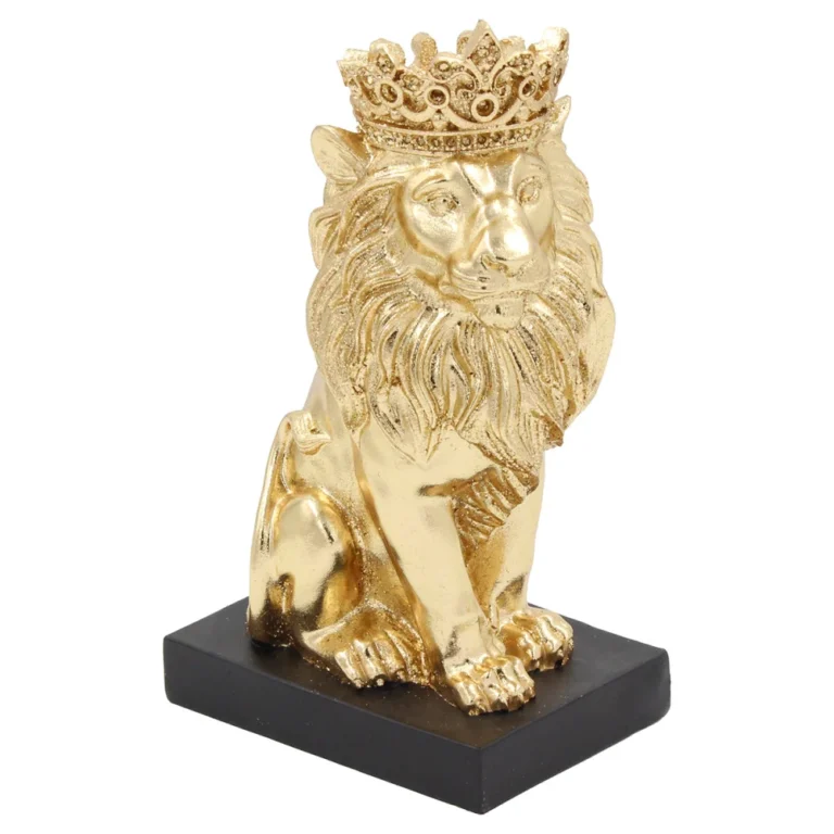 Διακοσμητικό Λιοντάρι Polyresin 67297-2 14×9,5×25 cm Χρυσό Keskor