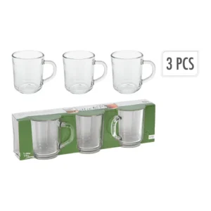 ΚΟΎΠΕΣ COFFEE TEA GLASS SET 3PCS YE5000040