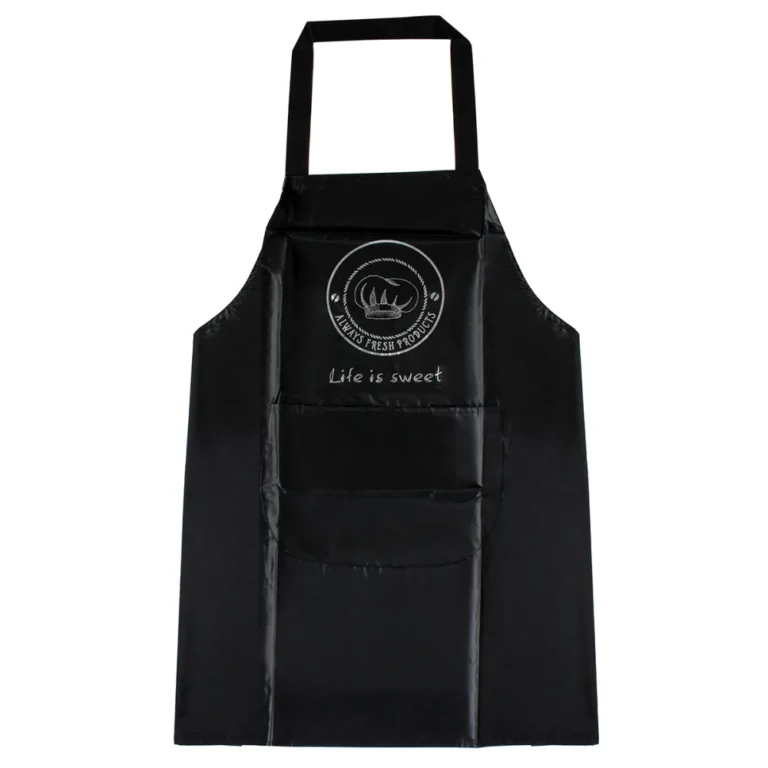 Ποδιά Κουζίνας Με Τσέπη Polyester PVC 65698-1 70x70cm Black Keskor