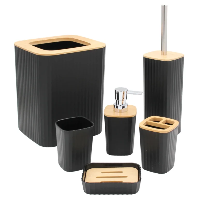 Σετ Μπάνιου 426652 (6 τμχ) Με Bamboo Μαύρο