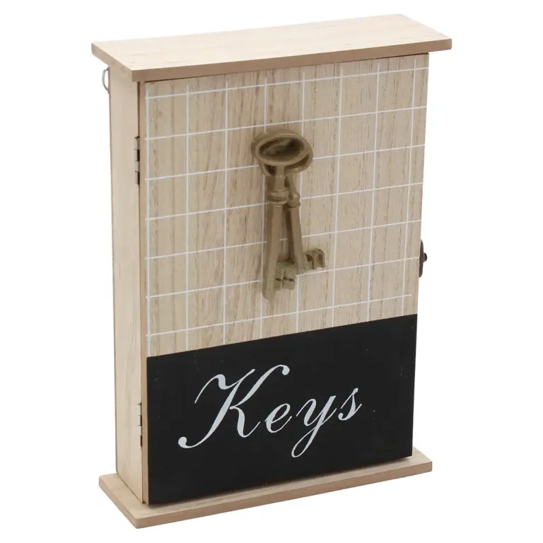 Κλειδοθήκη Τοίχου Ξύλινη Keys 66549 18x6x25cm Natural-Black Keskor